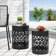 preview thumbnail 23 of 30, Metal Cylindrical Coffee Table, 2-Piece Side Table Set, Plant Stand with Overlapping Circle Iron-cut Design for Balcony