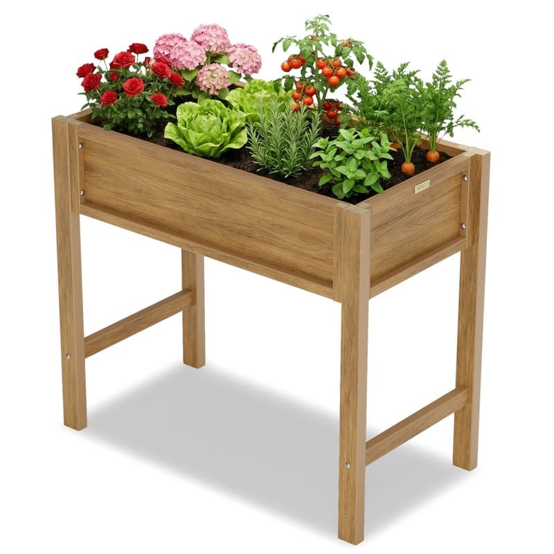 WINSOON All Weather HIPS Raised Garden Bed with Drainage Holes