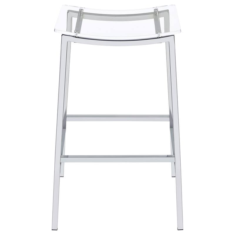 Jovani Acrylic Backless Stool Chrome (Set of 2)