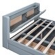 preview thumbnail 12 of 14, Mother & Child Platform Bed, Queen & Twin XL Upholstered Bed Frame w/ Hydraulic Storage System, Drawer Box, Sockets & USB Ports