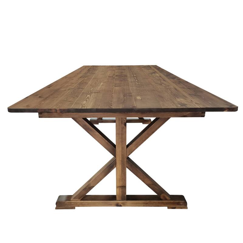 8' x 40" Rectangular Antique Rustic Solid Pine Folding Dining Table