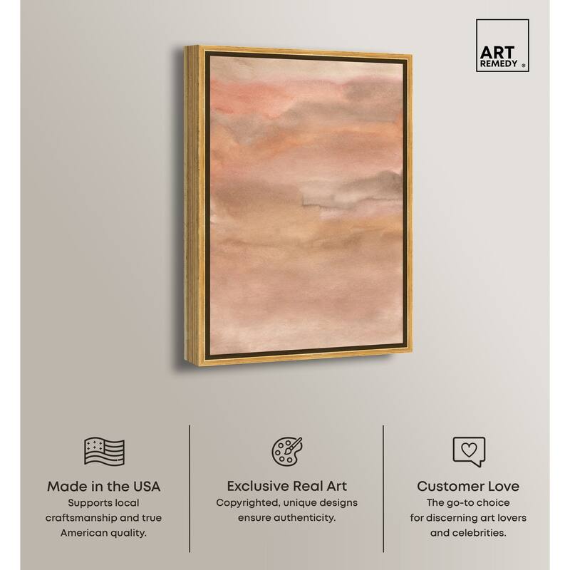 Art Remedy Sienna Pigments Blend Framed Boho Abstract 1 Piece Canvas Wall Art
