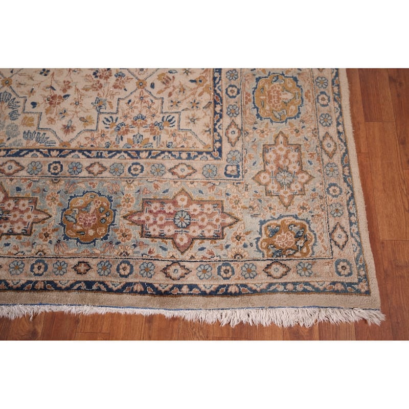 Kashan Signed Persian Area Rug Handmade Wool Carpet - 8'5"x 12'1"