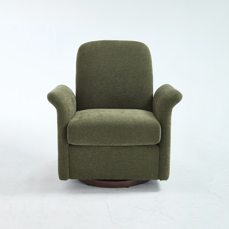 Swivel Wood Barrel Accent Chair