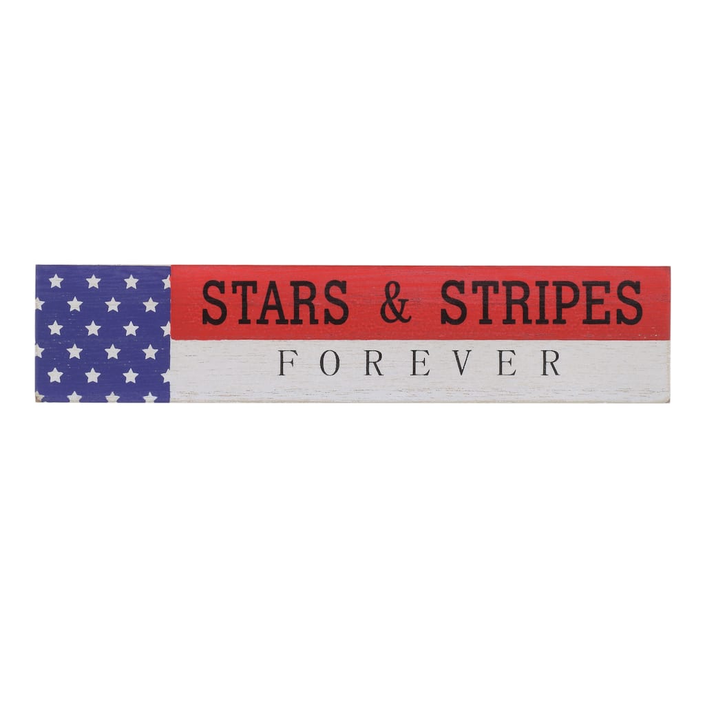 7" Patriotic "Stars & Stripes Forever" Tabletop Décor - 7 in by National Tree Company - 7 in