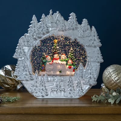 LED Lighted Caroling Snowmen Christmas Snow Globe - 9.5"