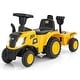 preview thumbnail 2 of 7, Kids Ride on Tractor Licensed Caterpillar with Detachable Trailer No Power - 36.5" x 11.5" x 17.5" (L x W x H)