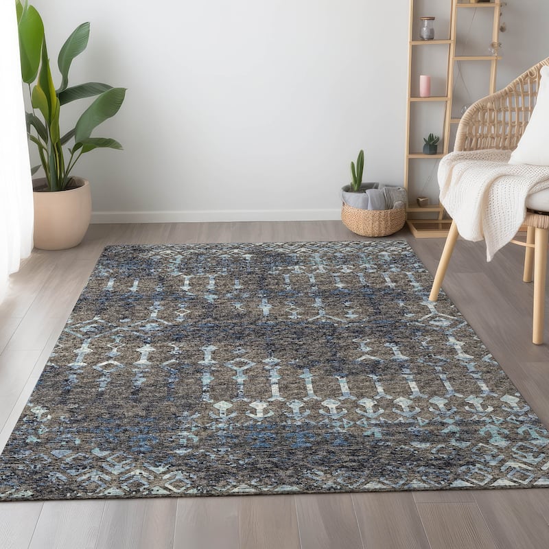Premium Washable Super Soft Boho Moroccan Mayfield Rug - Mink - 10' x 14' - Rectangle