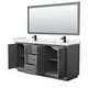 preview thumbnail 27 of 45, Strada 72-Inch Double Vanity Set, Cultured Marble Top, 70-Inch Mirror