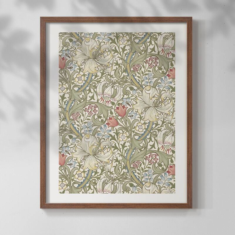 Vintage Floral Print CCCV -Framed Print - 11x14 - Walnut