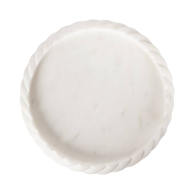 Kate and Laurel Trenza Marble Candle Holder - 8x8x9