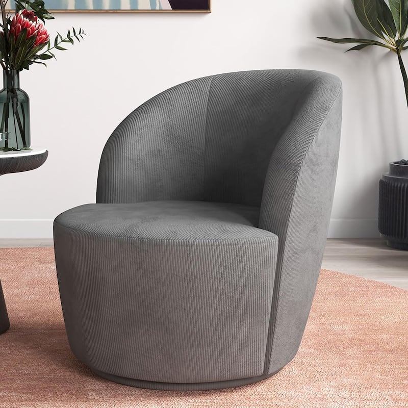 Swivel Barrel Round Comfy Accent Chair for Living Room