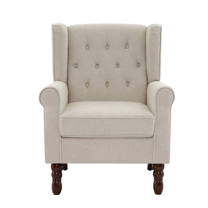 Modern Button Tufted Wingback Accent Chair Upholstered Armchair
