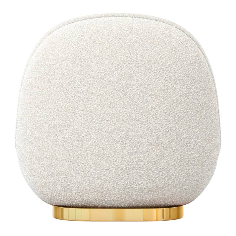 HomeRoots 30" White And Gold Boucle Accent Chair - 30.3' X '25.6' X '33.5