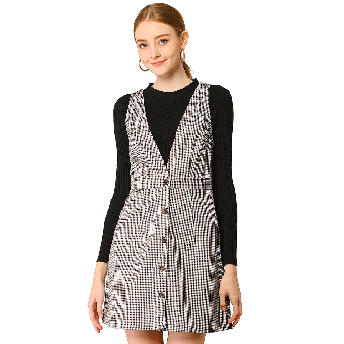 grey pinafore dress womens