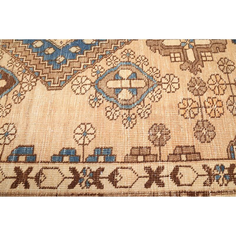 ECARPETGALLERY Hand-knotted Antalya Vintage Tan Wool Rug - 6'4 x 9'1