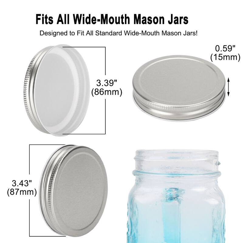 10 Pcs Metal Mason Jar Lids for Wide Mouth Mason Canning Jars Caps - 10pcs