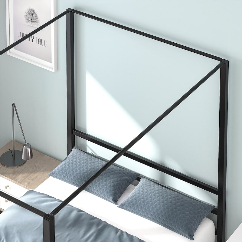 Metal Canopy Platform Bed Frame