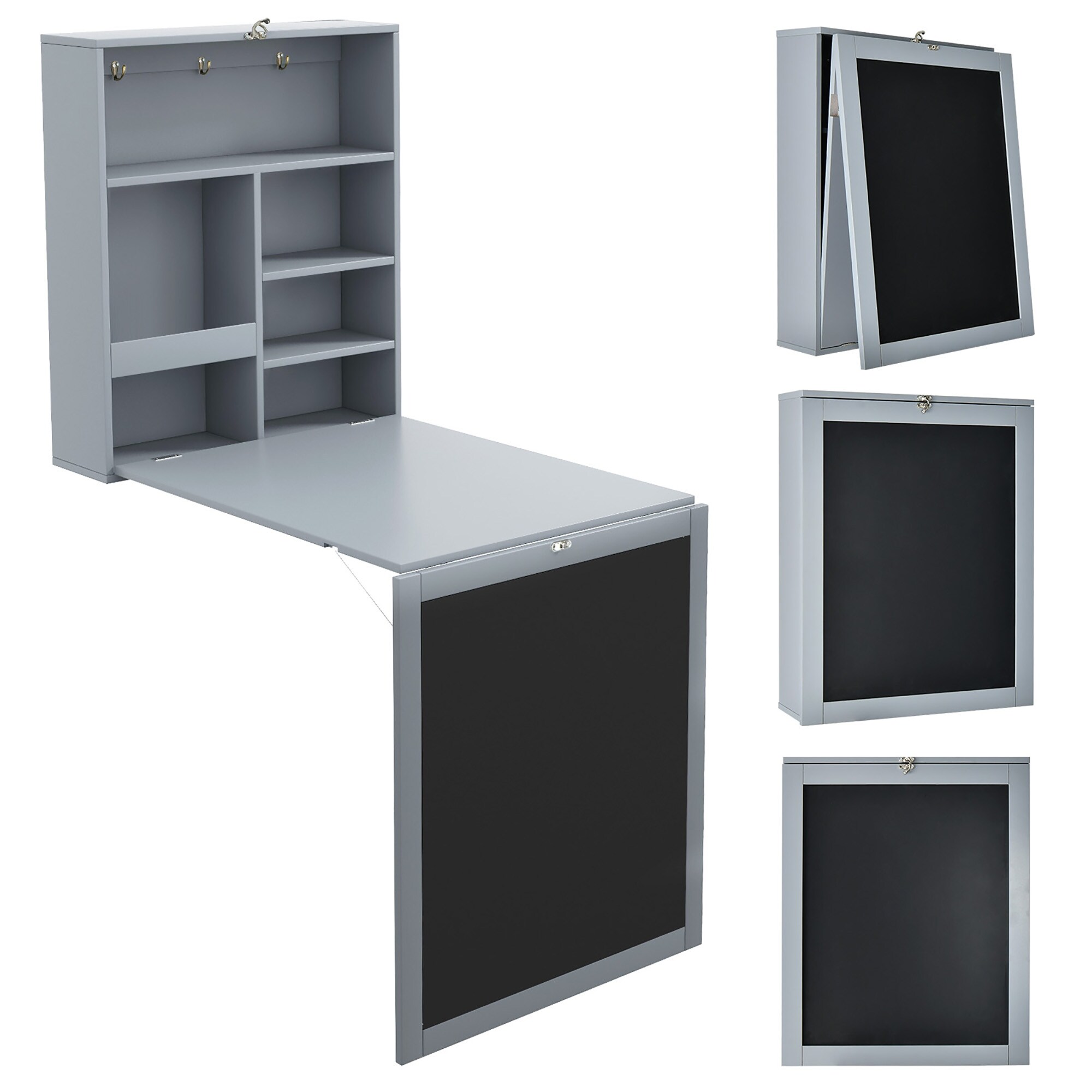 Gymax wall cheap mounted desk
