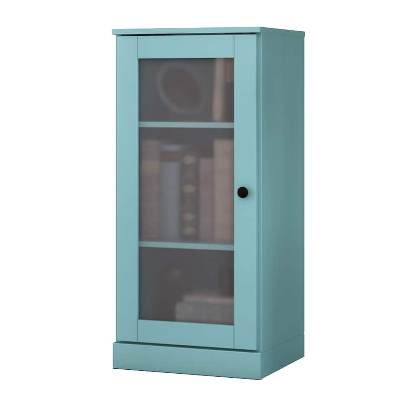 Palace Imports 100% Solid Wood 3-Shelf Bookcase with Frosted Glass Door and Adjustable Shelves
