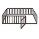 preview thumbnail 23 of 38, Full Size Wooden Floor Bed Frame with Safety Fence and Privacy Door - Stylish & Minimal Daybed