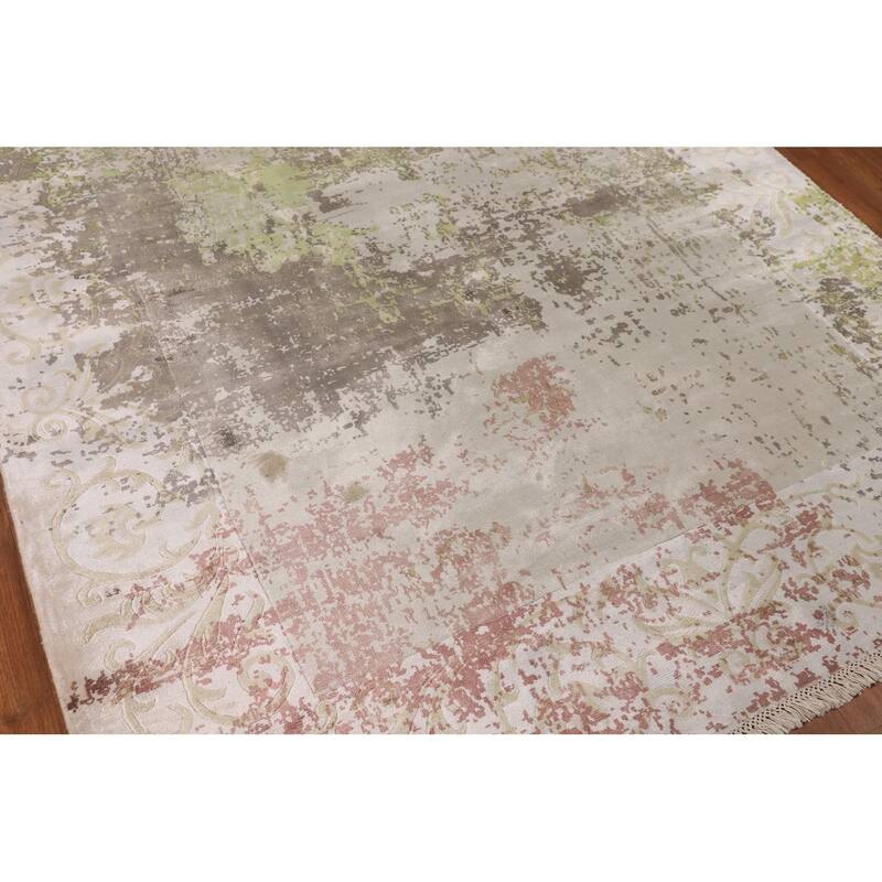 Contemporary / Abstract Area Rug Hand-Knotted Oriental Wool Carpet - 5'7" X 7'11"