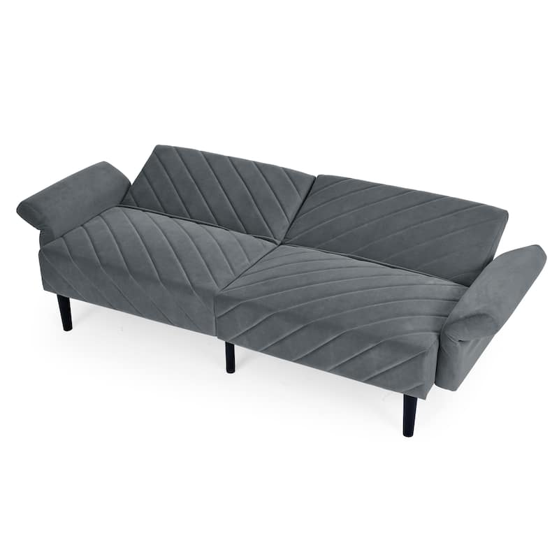 78" Modern Velvet Folding Futon Sofa Bed