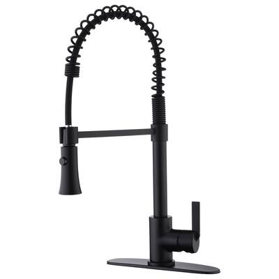 UltraFaucets Euro Collection Spring Spout Kitchen Faucet With Pull-Down Spray