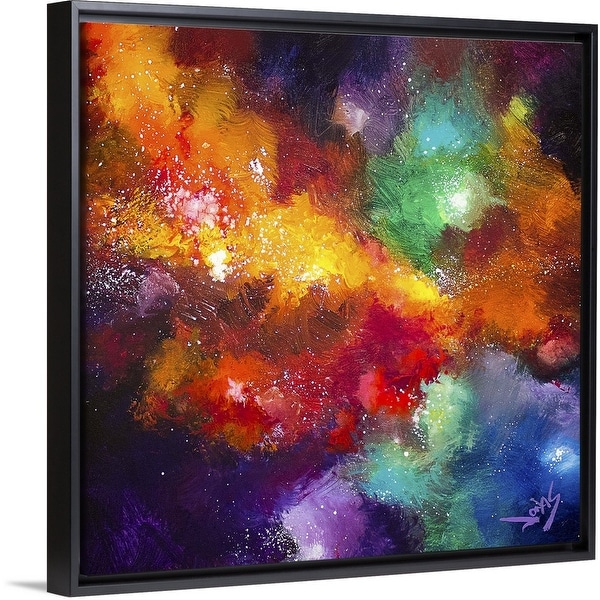 "Cosmic Voyage 223" Black Float Frame Canvas Art