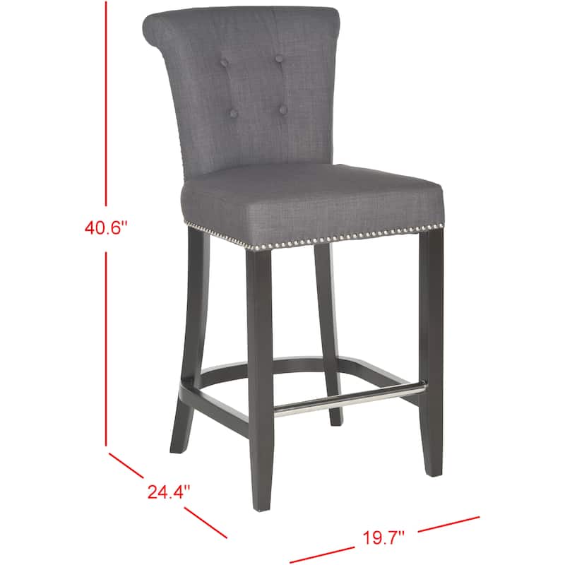 SAFAVIEH Deedee Charcoal Ring Counter Stool - 19.6" x 24.2" x 39.8" - 20Wx24Dx40H