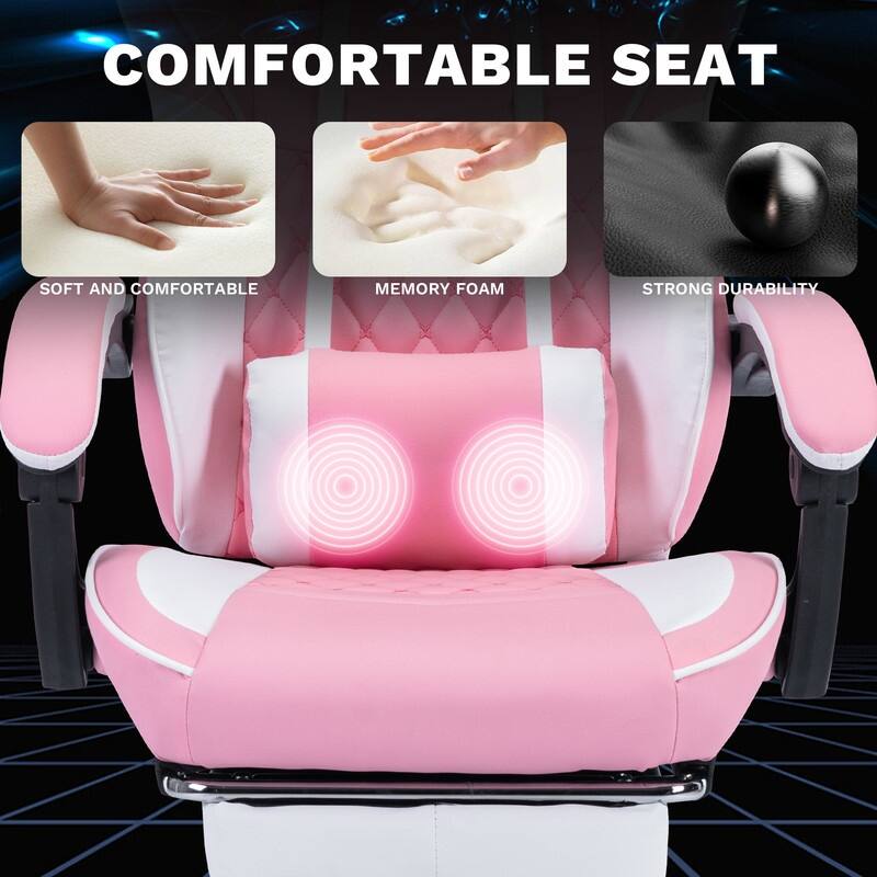 Adults with Footrest Swivel Video Game Chair