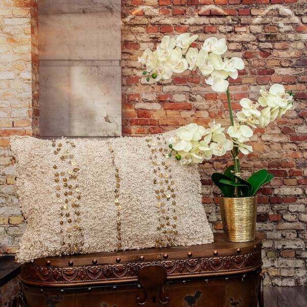 Boho Woven Shaggy Sequin Lumbar Pillow Boho Woven Shaggy Sequin Lumbar Pillow