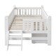 preview thumbnail 9 of 10, White Solid Wood Platform Bed with Guardrail and 2 Drawers,Twin Size Kids Bed