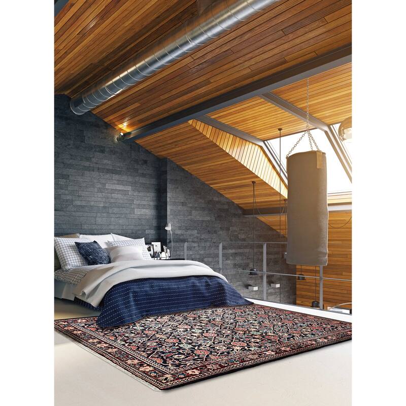 ECARPETGALLERY Hand-knotted Andelz Dark Navy Wool Rug - 4'1 x 6'6