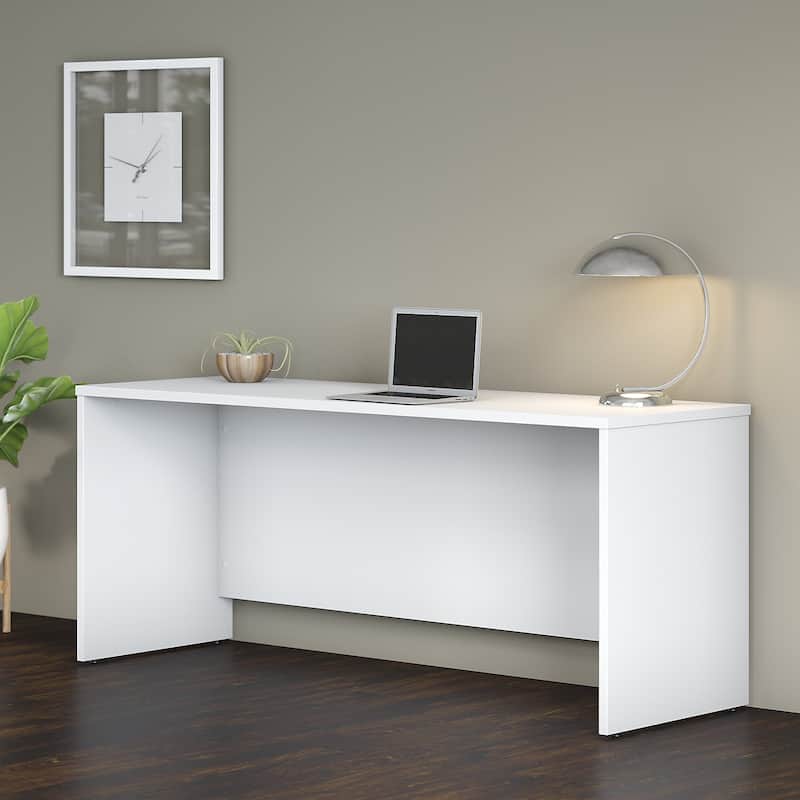 Studio C Laminate Credenza Desk by Bush Business Furniture - White