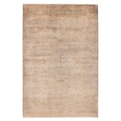ECARPETGALLERY Hand-knotted Vibrance Light Grey Wool Rug - 6'0 x 8'9