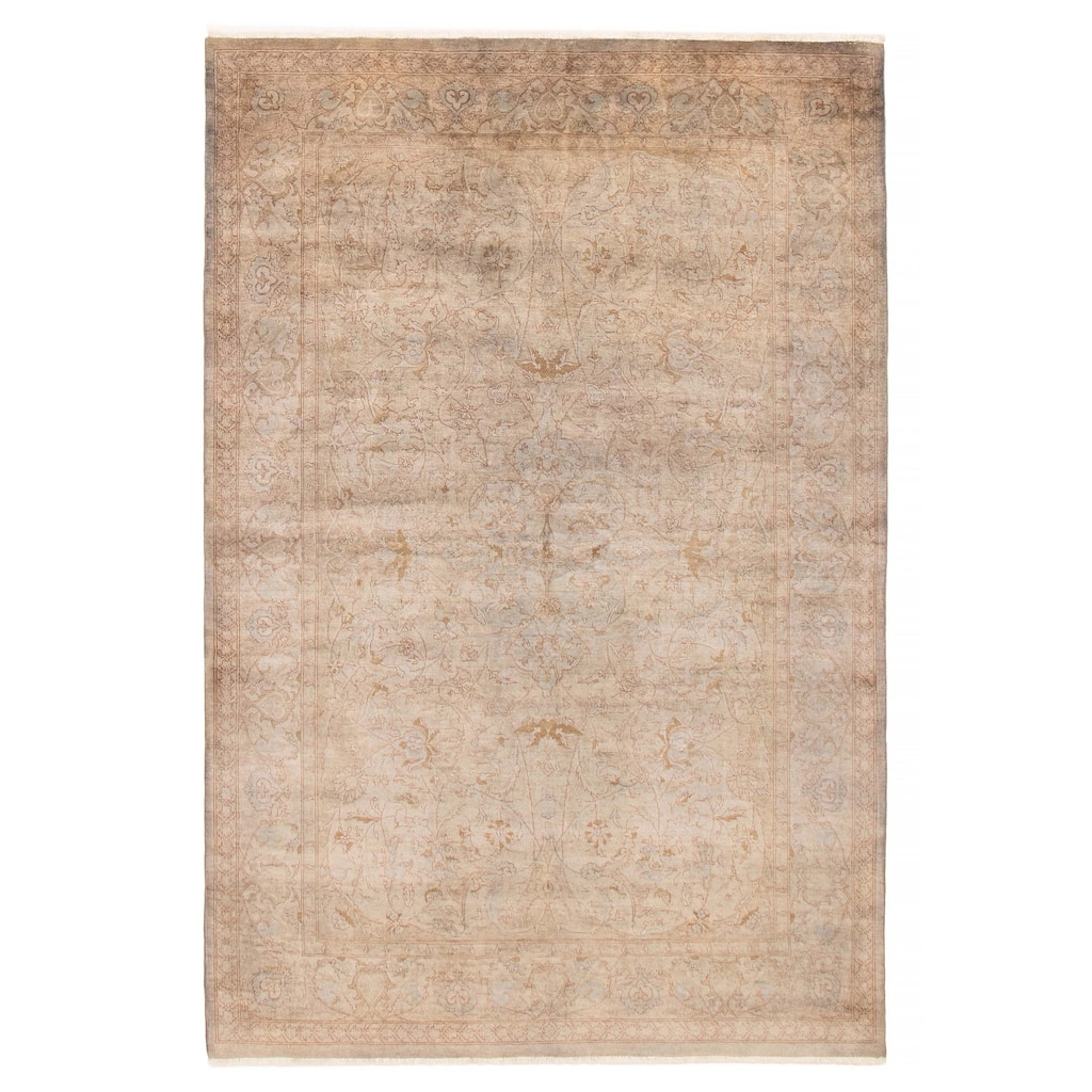 ECARPETGALLERY Hand-knotted Vibrance Light Grey Wool Rug - 6'0 x 8'9