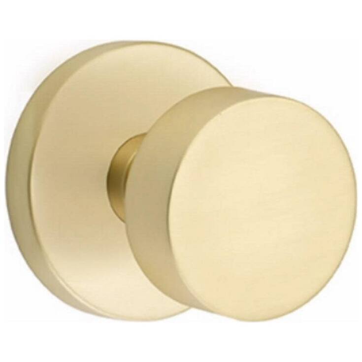 Emtek 5059ROU Round Non-Turning Two-Sided Dummy Door Knob Set with - Satin Brass