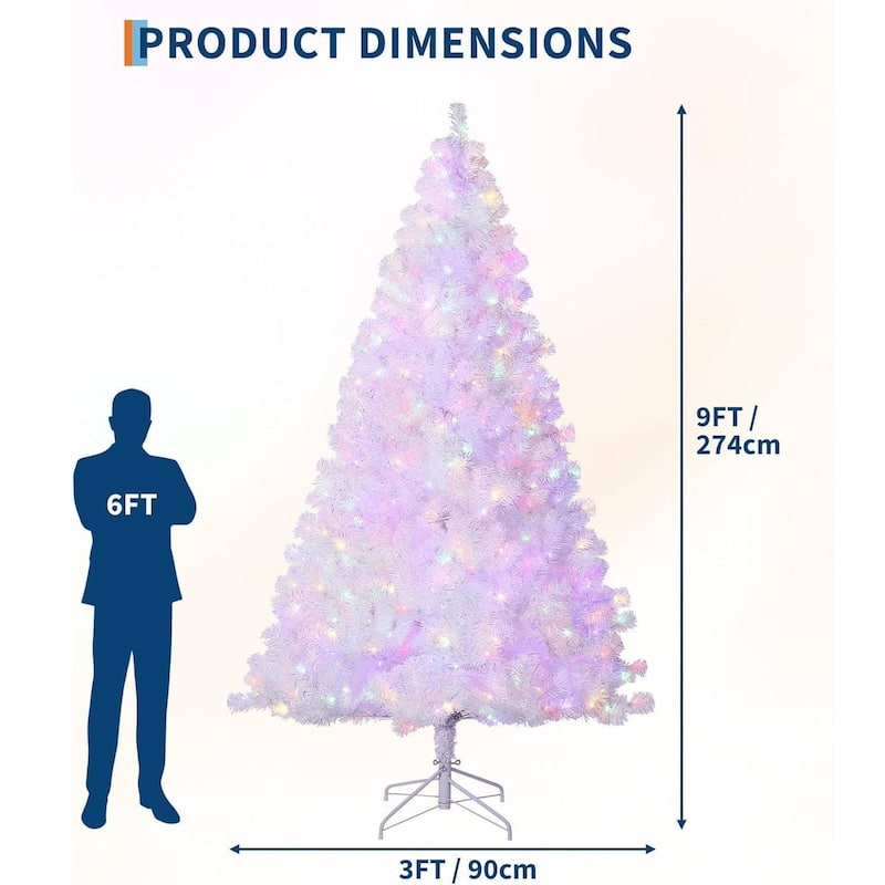 Prelit White Purple Gradient Snow Flocked Christmas Tree, Xmas Tree - N/A