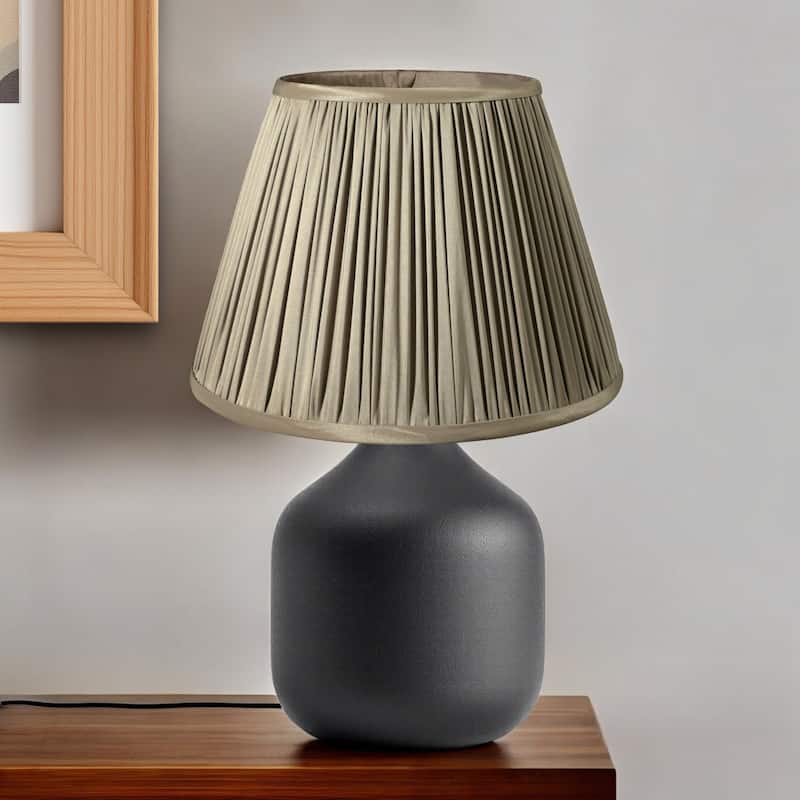 HomeRoots Ash Gray Taffeta Pleated Empire Lamp Shade - 11