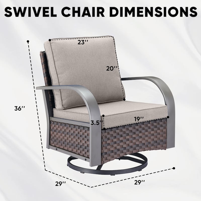 2 Pieces Outdoor Swivel Glider Chairs Set