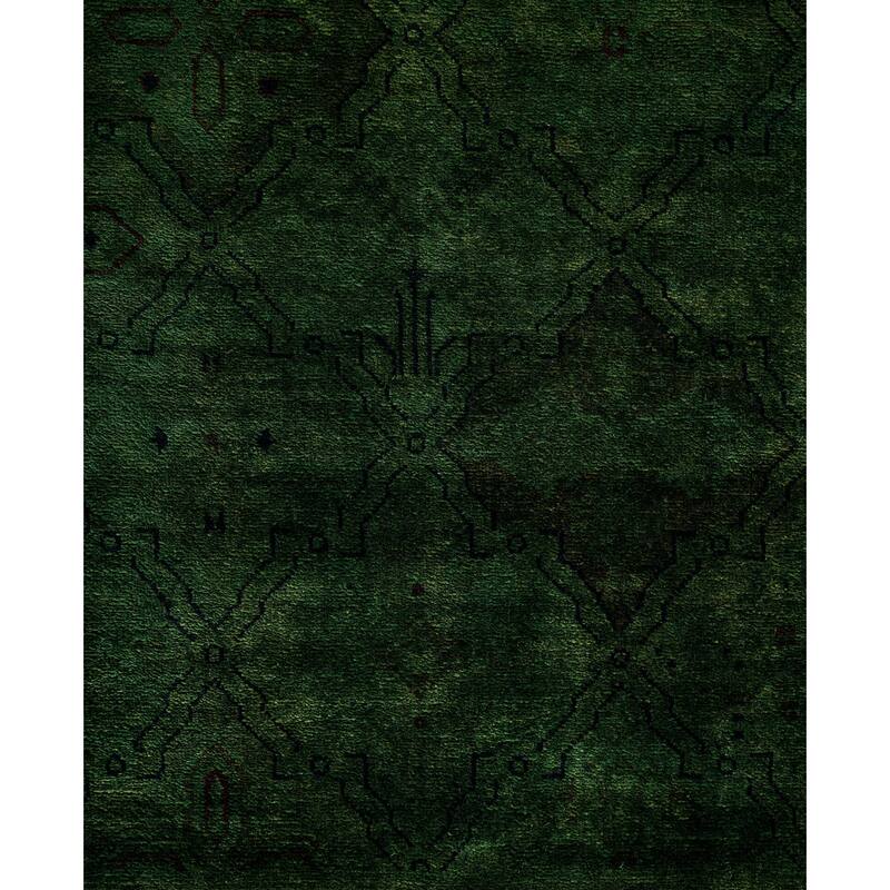Overdyed One-of-a-Kind Hand-Knotted Area Rug - Green - 4' 0" x 6' 1"