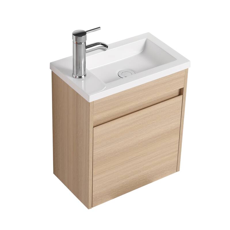 BNK 16/18 Inch Single Sink Bathroom Vanity with Soft Close Door