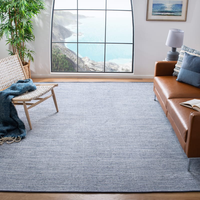SAFAVIEH Flatweave Montauk Dairi Casual Cotton Rug - 6' x 9' - Navy/Blue