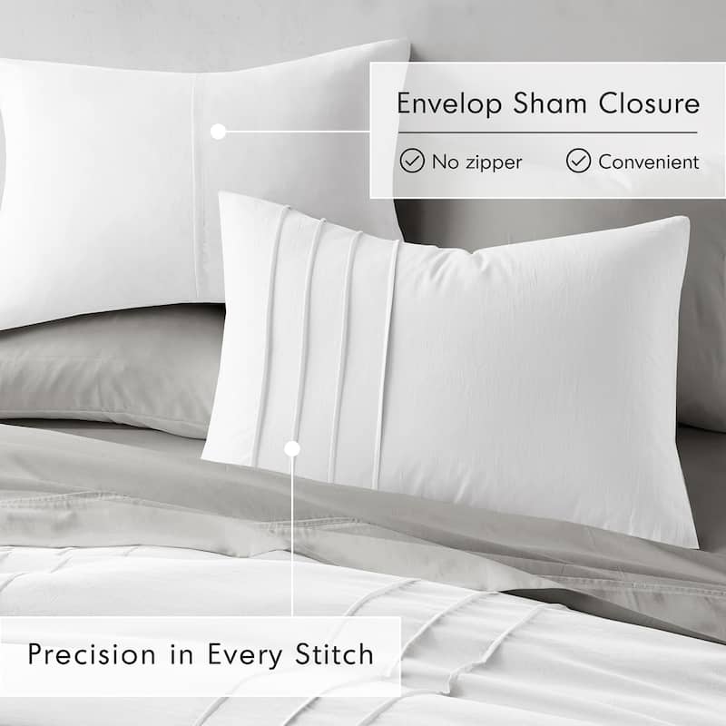 Chelsea Square Evans Pinch Pleated Soft Washed Boho Duvet Cover Set