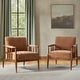 preview thumbnail 3 of 19, HULALA HOME Avidite Farmhouse Solid Wood Arm Chair with Full Assembly Set of 2 Caramel