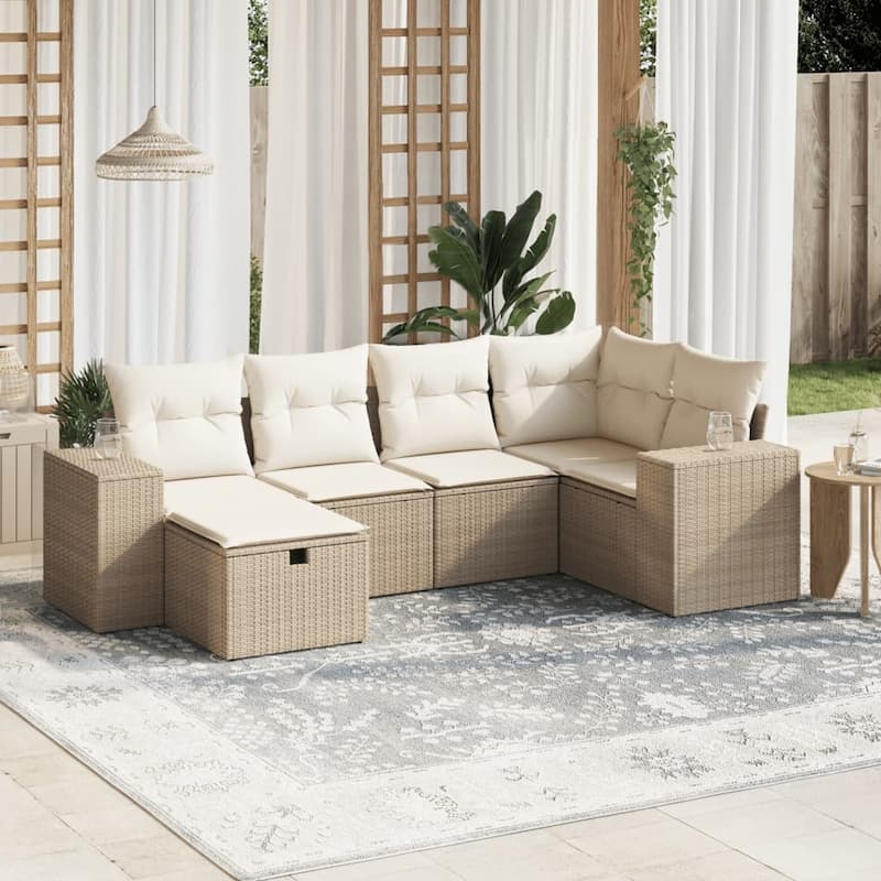 vidaXL Garden Sofa Set - Beige and cream Large  - form1