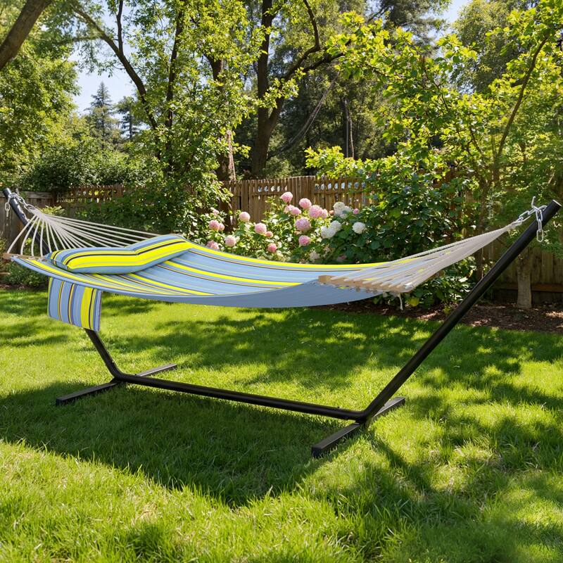 EROMMY Modern Portable Hammock, Hand-Woven Ropes, Anti-Tipping Design for Backyards, Beaches & Campsites