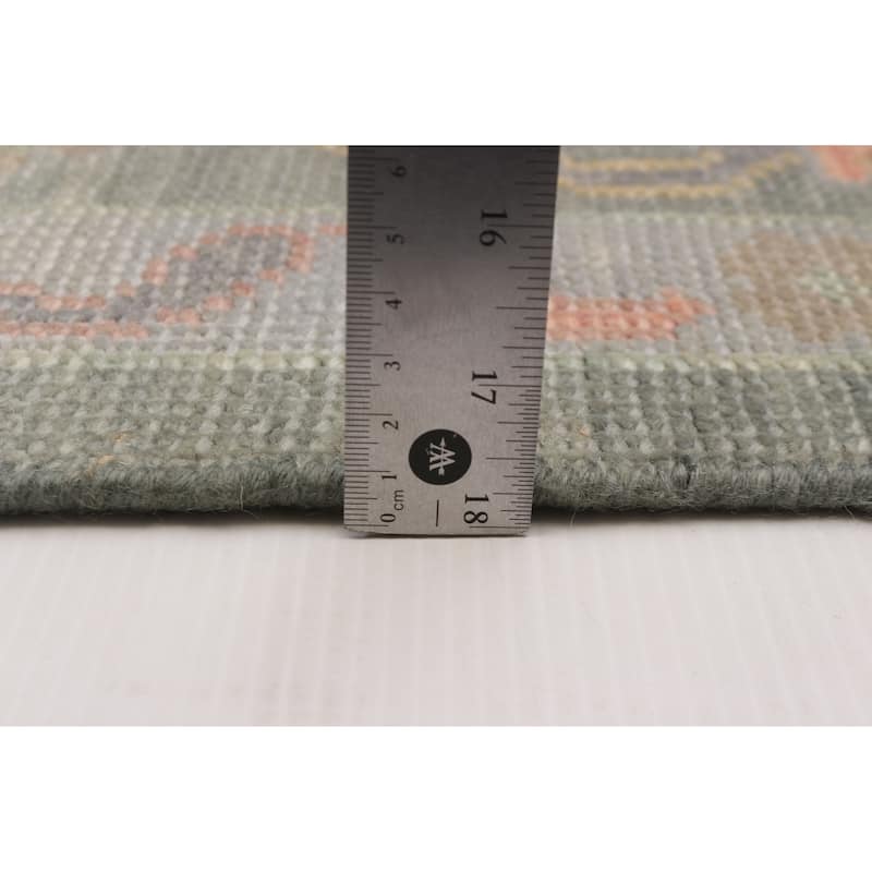 ECARPETGALLERY Hand-knotted Modern Oushak Teal Wool Rug - 7'10 x 9'10