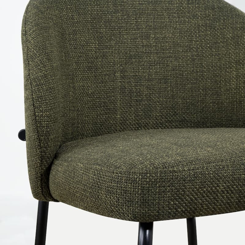 Upholstered Counter Height Bar Stool Set with Curved Back and Metal Frame(Set of 3)